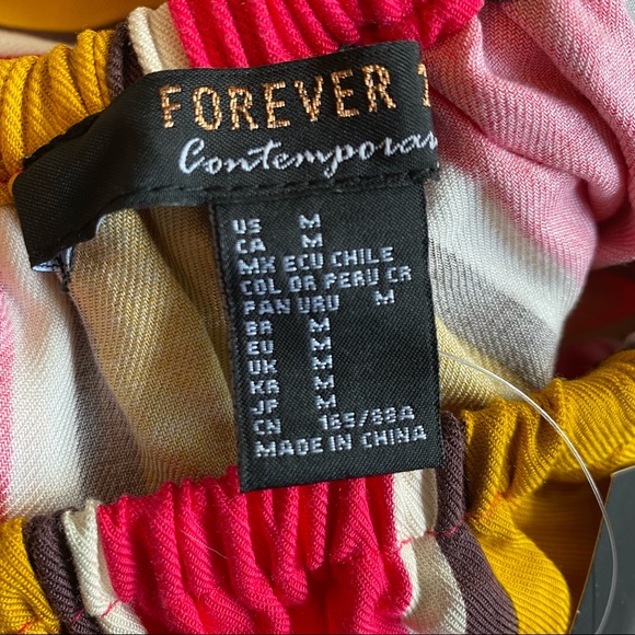 Size M•Bold Striped Ruffle Short Sleeve Tie Waist Maxi Multicolor - Size M - Picture 9 of 9